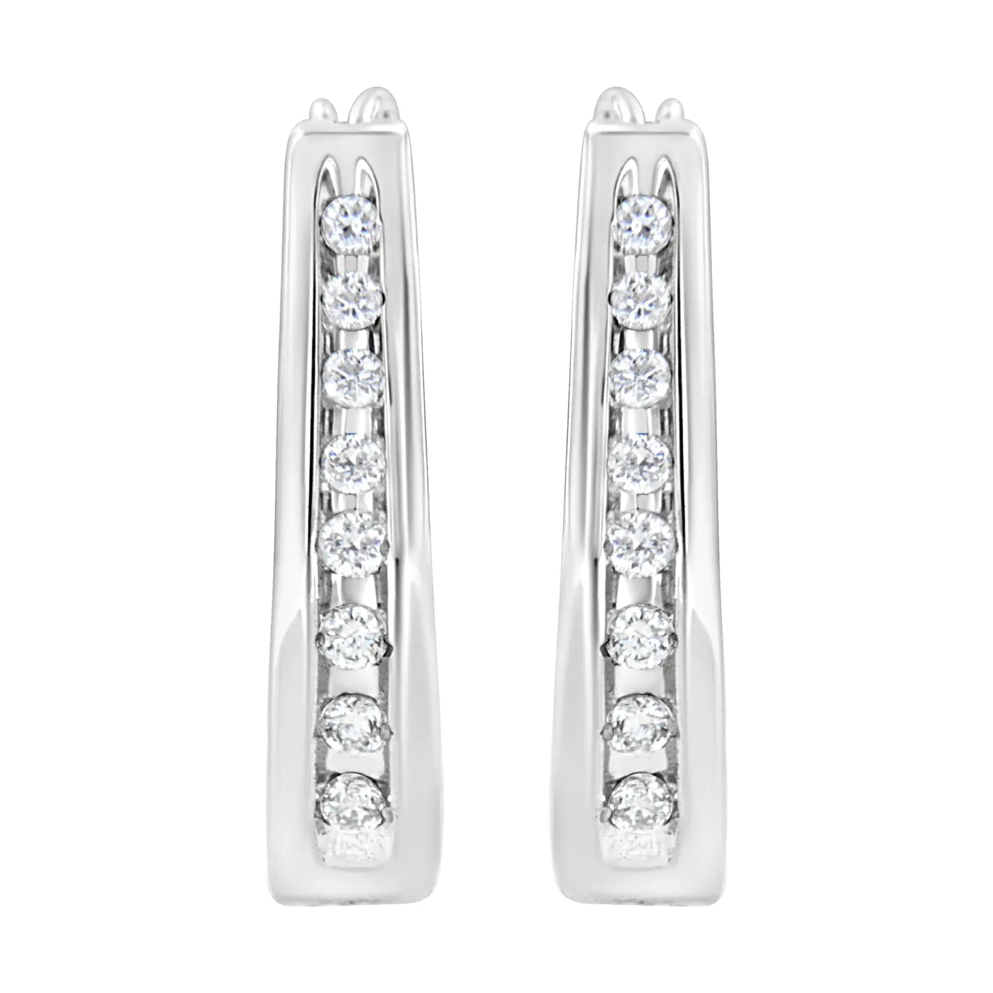 .925 Sterling Silver 1/4 Cttw Lab Grown Diamond Hoop Earring (F-G Color, VS2-SI1 Clarity)