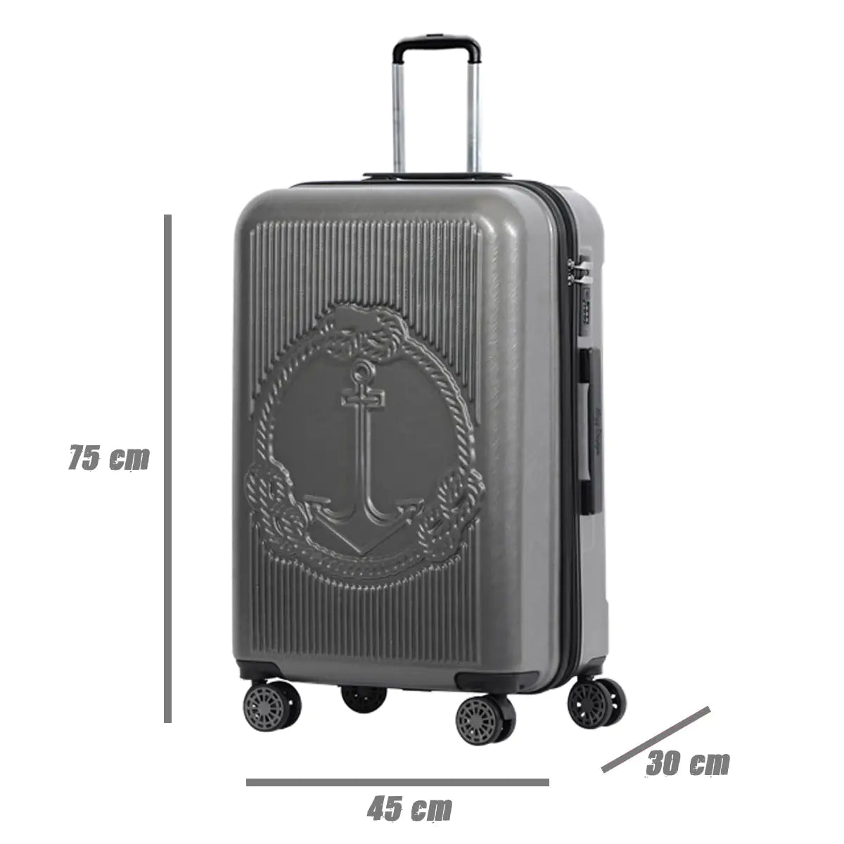 Biggdesign Ocean Suitcase Luggage, Gray, Large