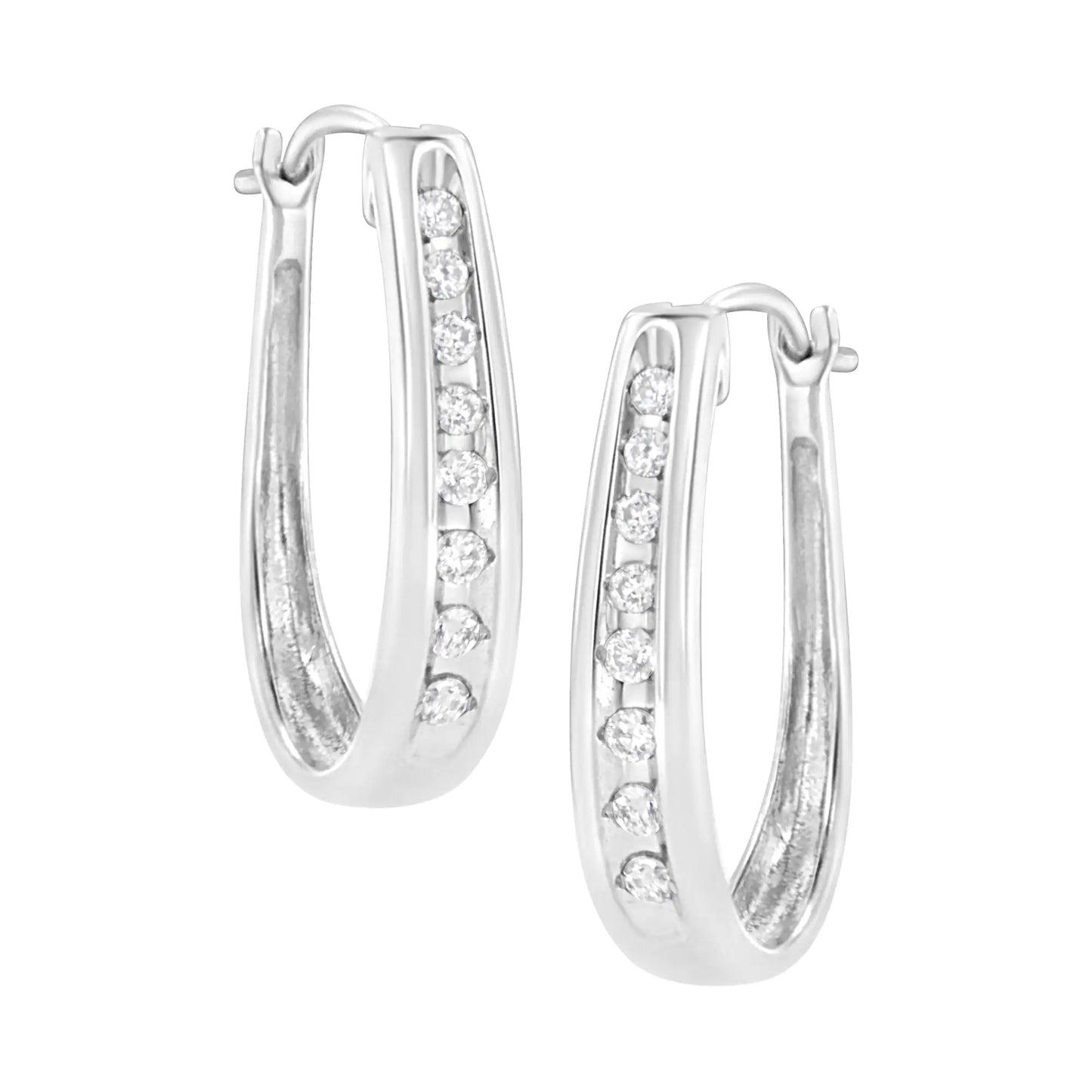 .925 Sterling Silver 1/4 Cttw Lab Grown Diamond Hoop Earring (F-G Color, VS2-SI1 Clarity)