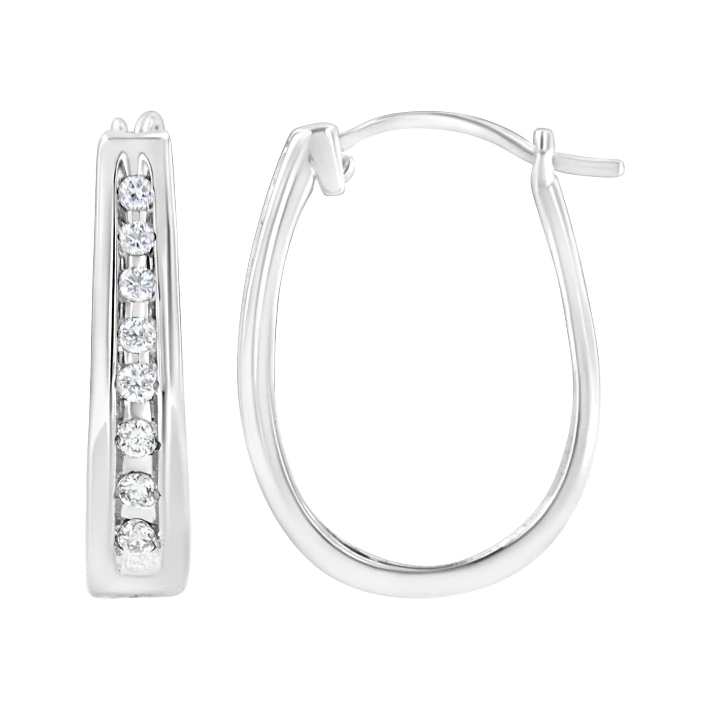 .925 Sterling Silver 1/4 Cttw Lab Grown Diamond Hoop Earring (F-G Color, VS2-SI1 Clarity)