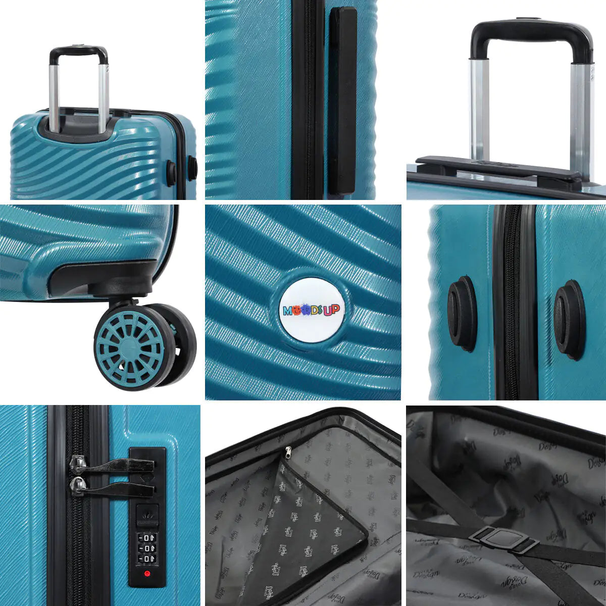 Biggdesign Moods Up Medium Suitcase with Wheels Steel Blue 24 Inch