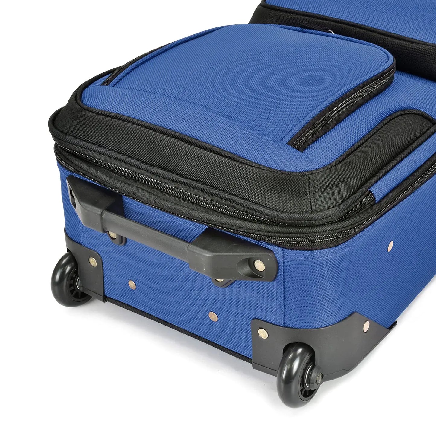 U.S. Traveler Rio Lightweight Carry-On Suitcase 20" Softside Expandable Design, Durable, Business and Travel, Blue, Set Royal Blue 2 Wheel