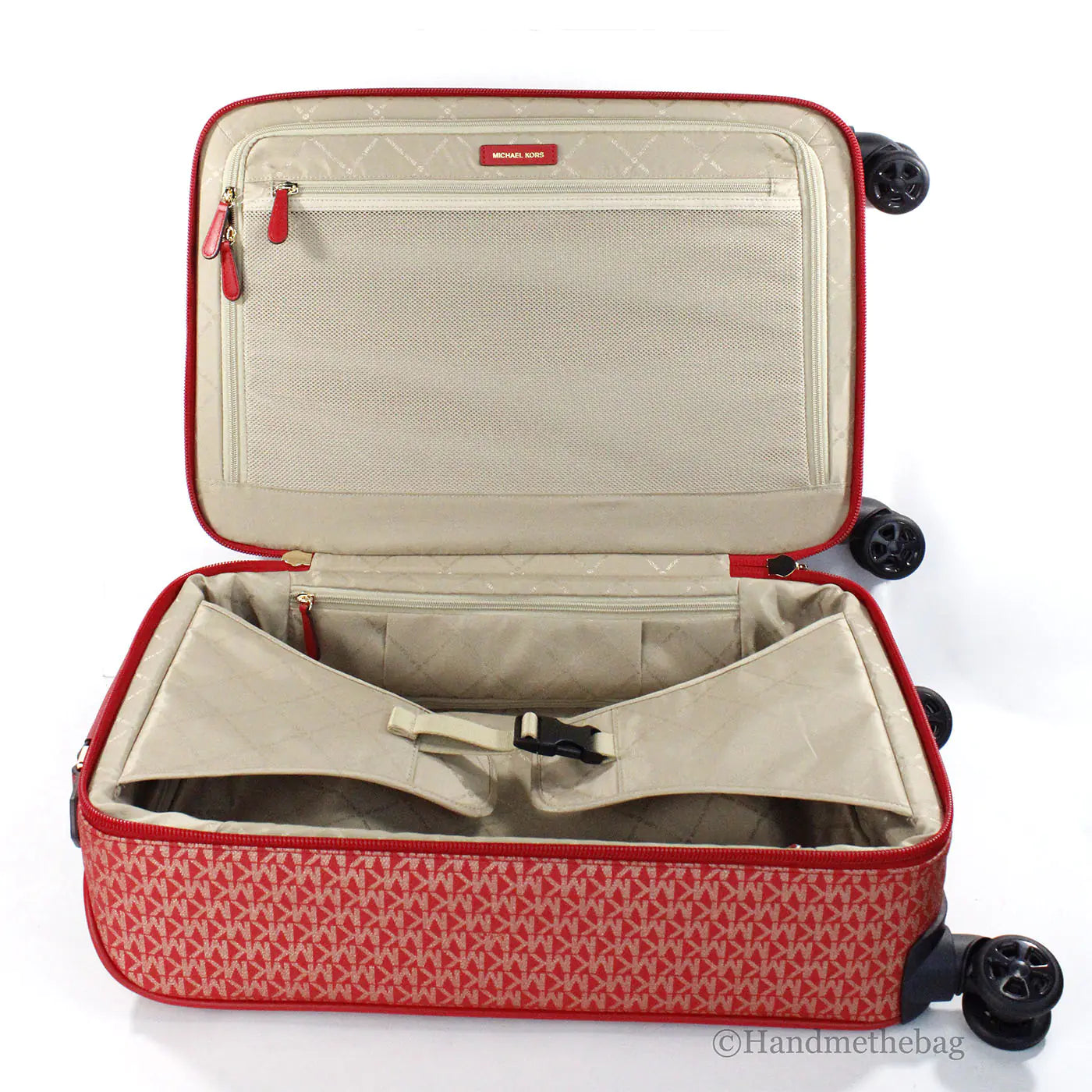 Michael Kors Travel Small Red Trolley Rolling Suitcase