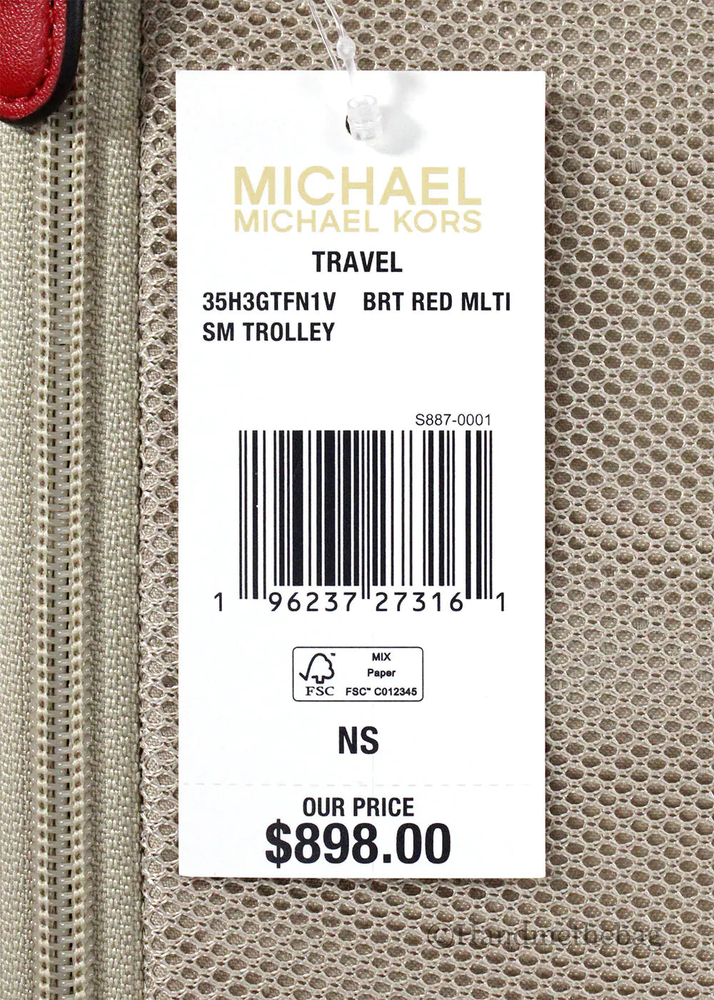 Michael Kors Travel Small Red Trolley Rolling Suitcase