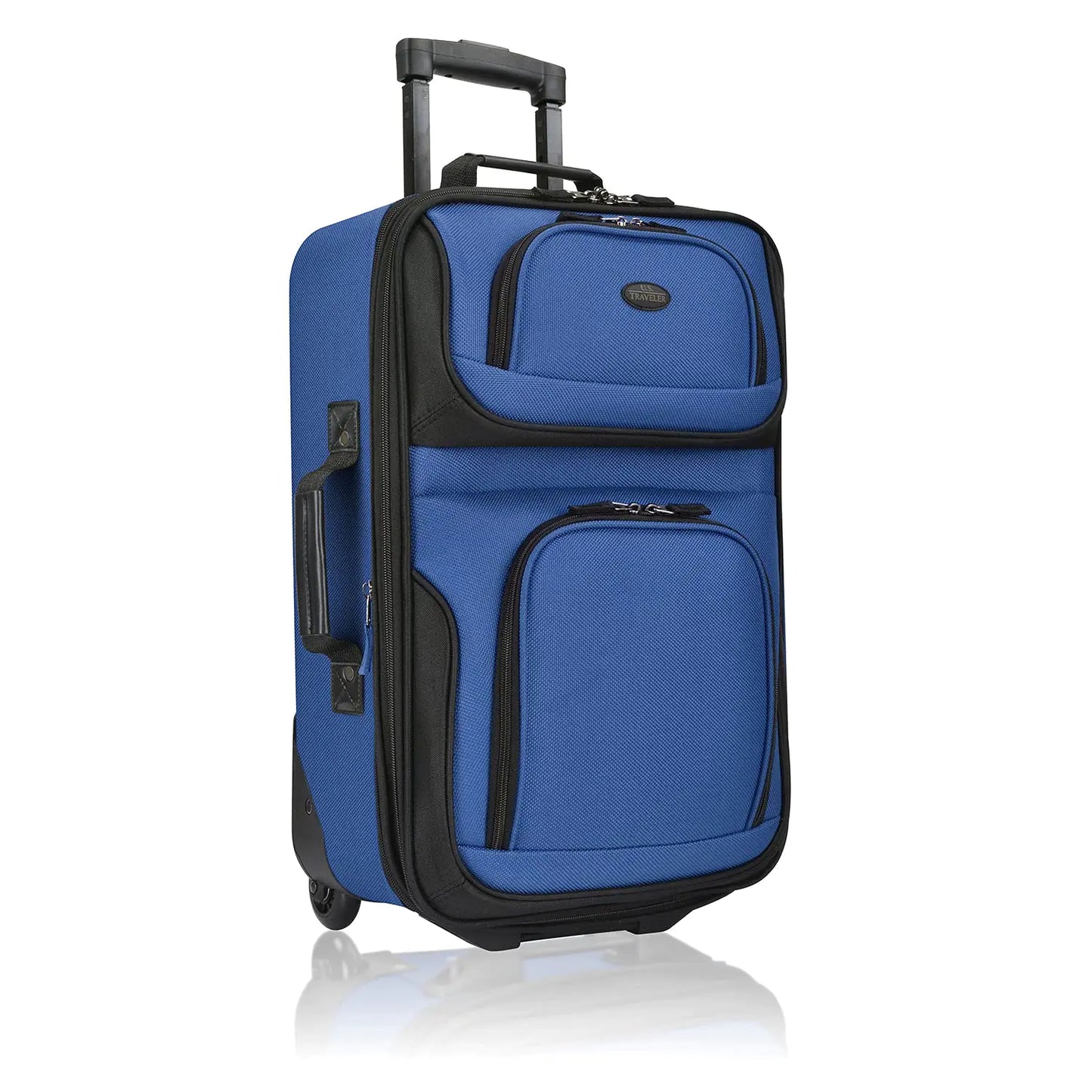 U.S. Traveler Rio Lightweight Carry-On Suitcase 20" Softside Expandable Design, Durable, Business and Travel, Blue, Set Royal Blue 2 Wheel