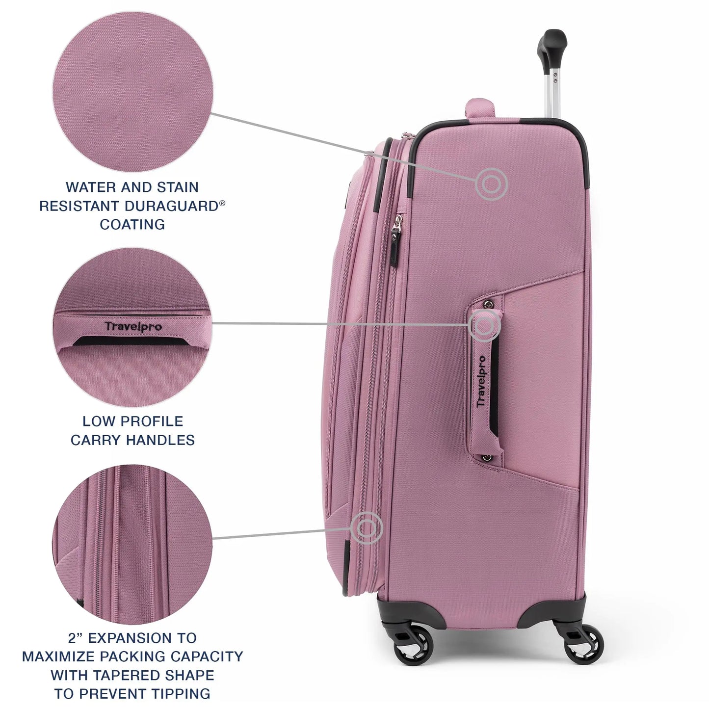 Travelpro Maxlite 5 Softside Expandable Checked Luggage with 4 Spinner Wheels, Lightweight Suitcase, Men and Women, Orchid Pink Purple, Checked Medium 25-Inch Checked-Medium 25-Inch