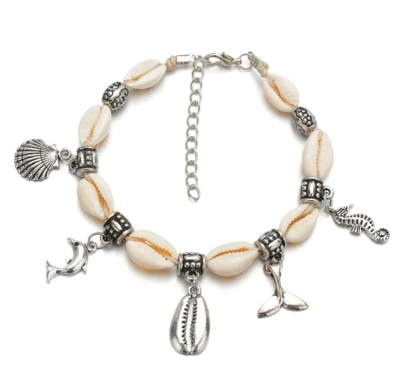 Dolphin Fishtail Shell Anklet